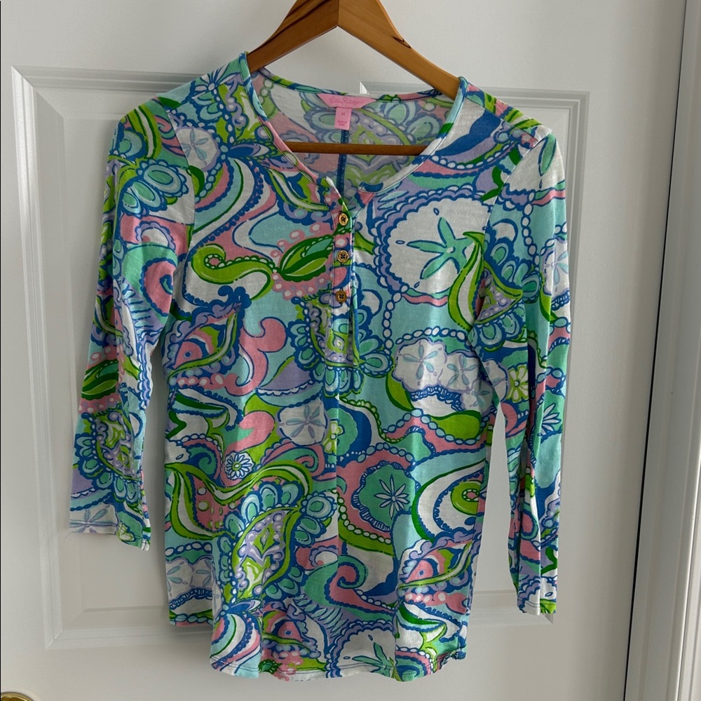 Lilly Pulitzer Multicolor Paisley Long Sleeve Top